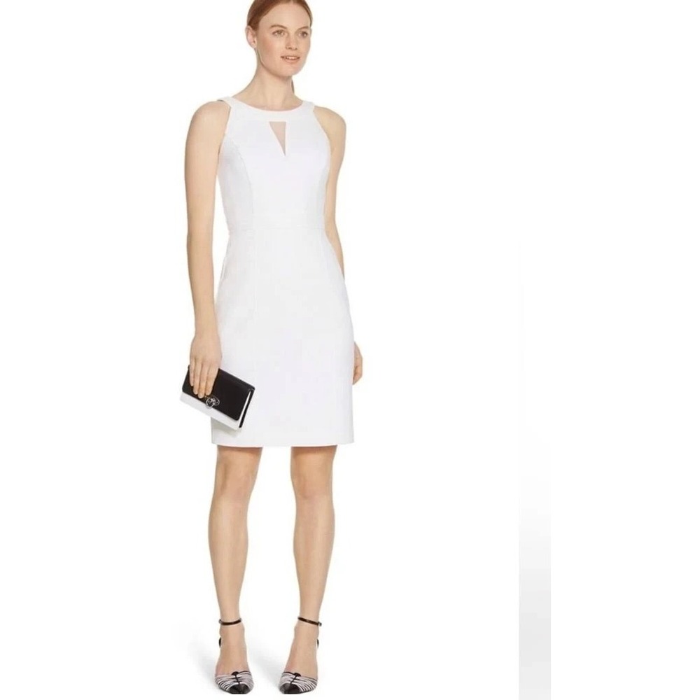 White House‎ black Market sleeveless Organza White Sheath dress Size 00
